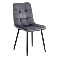 Scaun modern din catifea gri BUC 211 cu picioare metalice - 1