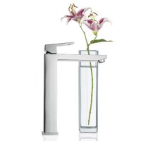 Baterie baie lavoar inalta montare blat Grohe Eurocube, crom, furtune flexibile-23406000 - 1