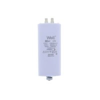 Condensator de pornire motor Well 400V 80uF cu prindere pe surub - 1