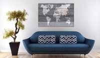 Tablou din plută - Grey Earth [Cork Map] 120x80 cm - 2