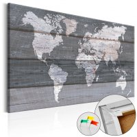 Tablou din plută - Grey Earth [Cork Map] 120x80 cm - 1