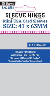 Sleeve Kings Mini USA Card 41x63 mm - Sleeve-uri Premium pentru Carti de Joc - 1