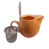 TeaTime Portocaliu, Ceainic din ceramică cu infuzor din inox, 500 ml - 1