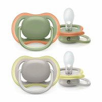 Philips Avent Ultra Air, set de 2 suzete ortodontice ventilate, 6-18 luni, verde si gri, fara BPA - 1