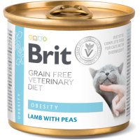 BRIT VD Obesity, Miel, dietă veterinară, conservă hrană umedă fără cereale pisici, obezitate, (în aspic), 200g - 2