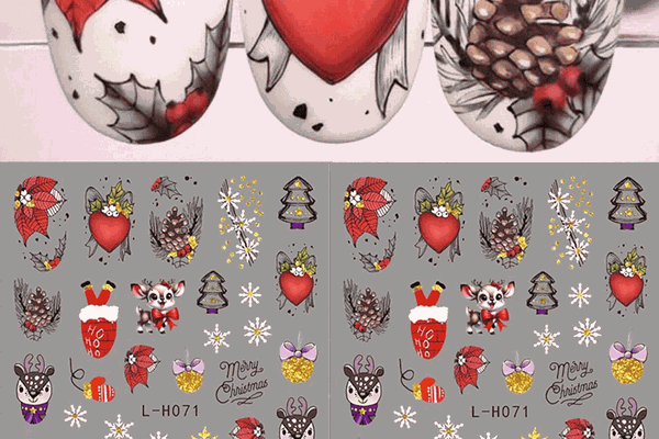 Sticker decor unghii model iarna/Craciun L-H071 - Everin
