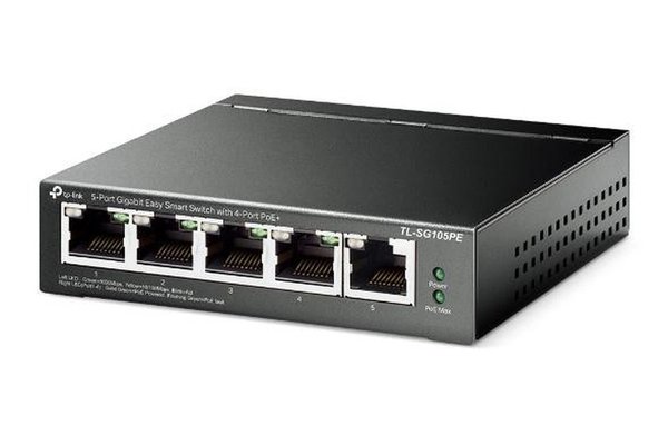Switch TP-Link TL-SG105PE cu 5 Porturi Gigabit si 4 Porturi PoE+