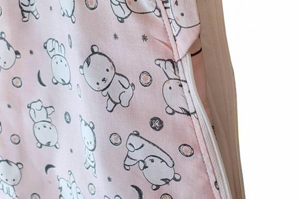 Sac de dormit copii 1 tog KidsDecor Baby Bear roz din bumbac 140 cm