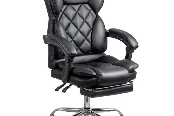 Scaun de birou OFF 412 cu suport pentru picioare, negru