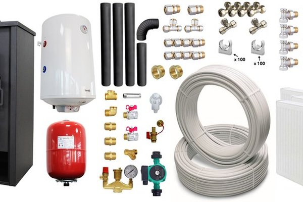 Sistem de incalzire si apa calda pentru 2 camere - Termosemineu Fornello PADOVA E, 19.4 kW, boiler 80l, kit complet