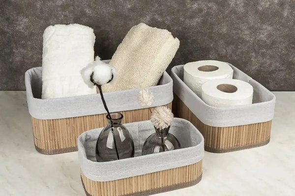 Set 3 Coșuri din Bambus