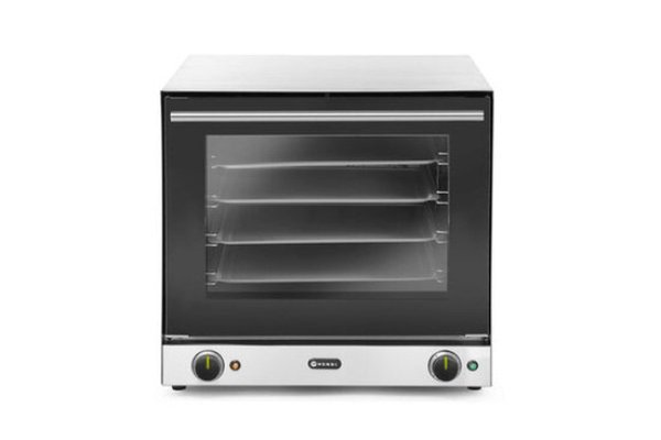 Cuptor Inox cu Convectie, H90, 2670 W cu 4 Tavi, 2 Elemente Incalzire, 2 Ventilatoare, Termostat Reglabil 50-300 gr C, Timer 0-120 min