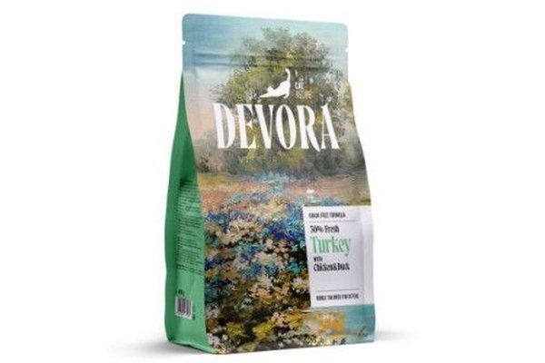 Hrana uscata pisici, Devora Cat Kitten Grain Free, Curcan, Pui & Rata, 400 g