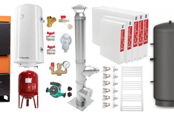 Pachet centrala Fiama W 35 kW cu puffer de 1000 L, cos inox, radiatoare din otel si boiler termoelectric