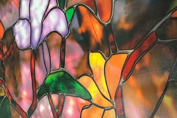 Folie autoadeziva pentru geam flori colorate 45 x 300 cm