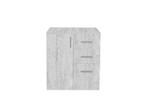 Comoda ALMA, 1 usa, 3 sertare, 70x40x82 cm, pin antichizat