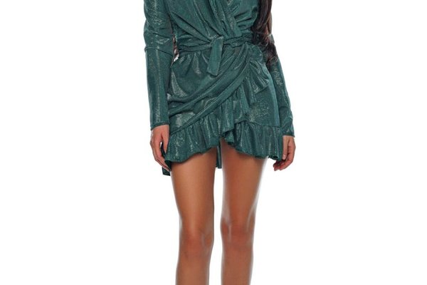 Rochie Eleganta din Lurex cu Volane