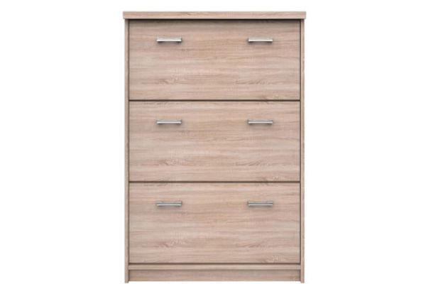 Pantofar TOP MIX, 3 usi tip clapeta, stejar sonoma, 80x27x121 cm