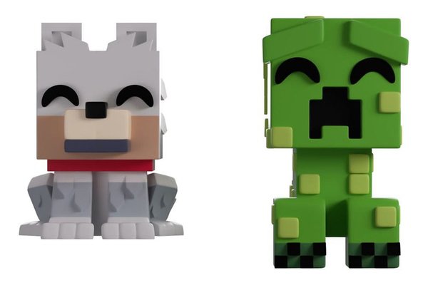 Set 2 Figurine Minecraft - Lup si Creeper Monitor Buddiez