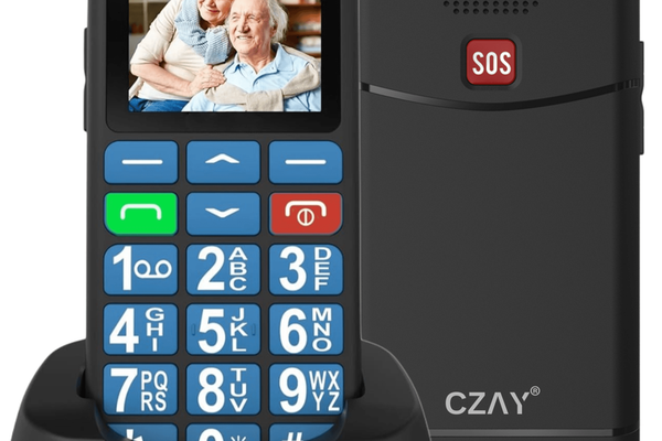 Telefon Mobil pentru Seniori CZAY®, Meniu Romana si Maghiara, Butoane Mari, Autonomie 7 Zile, Volum Mare, Buton SOS, 2G