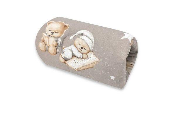 Manson de alaptat MimiNu, 25 cm, din bumbac Oeko-Tex, model Bedtime story beige