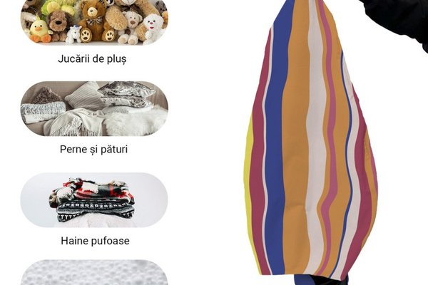 Husa fotoliu Puf Bean Bag tip Para XL fara umplutura pipa orange