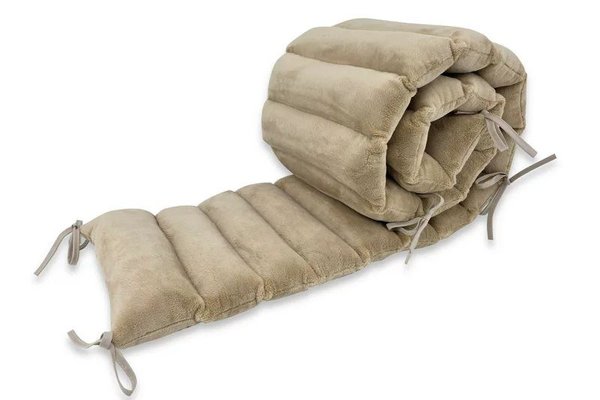 Aparatoare de patut Qmini tip panou din minky, 180 cm, nugat