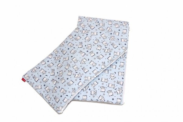 Set protectii patut Baby Bear albastru KidsDecor din bumbac 70x140 cm