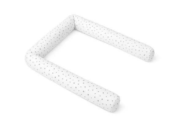Aparatoare patut MimiNu, Tip rulou, Husa detasabila, 180 cm, Bumbac Oeko Tex Standard 100, Mini Gray Stars