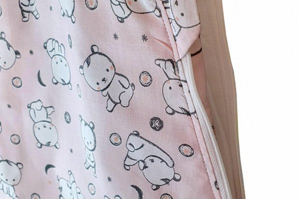 Sac de dormit copii 2.5 tog KidsDecor Baby Bear roz din bumbac 95 cm