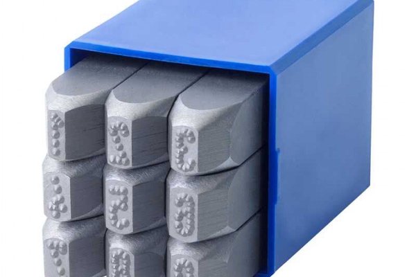 Set poansoane punctate pentru marcare cifre Gravurem 14312000, 12 mm, 9 piese