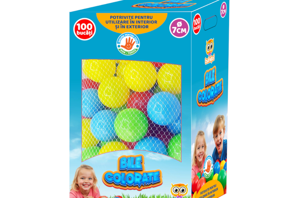 Set educativ 100 bile colorate cutie 7 cm