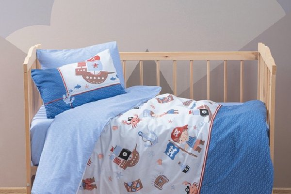 Lenjerie Patut Bebe Corsair Albastru (Bumbac 100%)