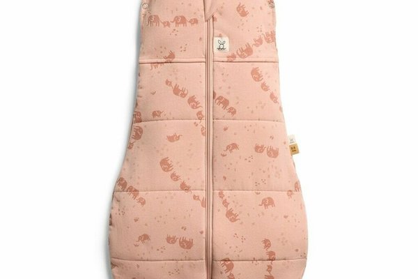 Sistem Infasat si Sac de Dormit ErgoPouch 2 in 1 pentru 3-6 luni, 6-8 kg, TOG 2.5, Bumbac Organic, Fermoar Bidirectional, Model Elephant Parade