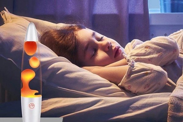 Lampa lava portocalie, 30W, 41 cm, alimentare la priza