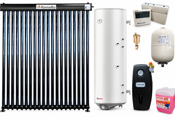 Sistem solar presurizat Fornello cu 20 tuburi Heat Pipe si boiler Eldom GREEN LINE de 150 L