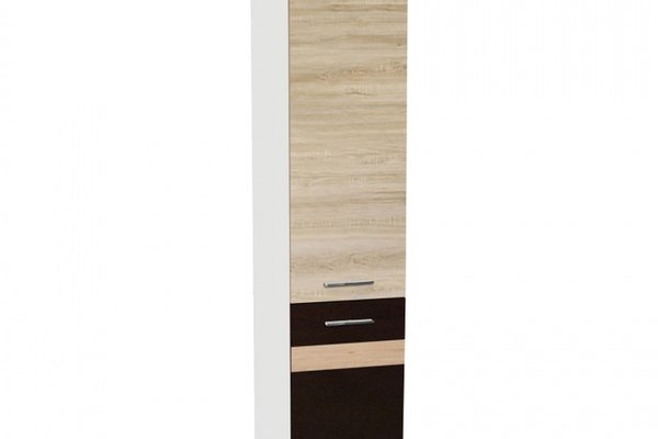 Soldat 40 YANA, 2 usi, corp alb, fronturi sonoma inchis + deschis, 40x60x200 cm
