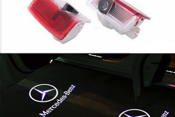 Set 2 Holograme LED cu LOGO MERCEDES BENZ pentru Portiere