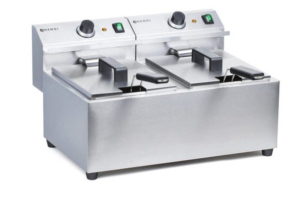 Friteuza electrica profesionala dubla 2x8 litri, inox, 2x3500W, Hendi Mastercook