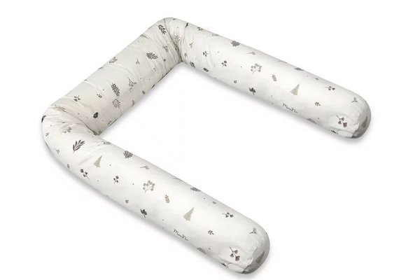 Aparatoare patut MimiNu Leaves, rulou de 180 cm cu husa detasabila din bumbac Oeko-Tex Standard 100