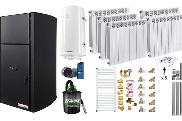 Pachet Complet Incalzire Fornello: Centrala pe Peleti Fiama Confort B 25 kW cu Accesorii