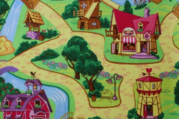 Mocheta CANDY TOWN 27, latime rola 4 m, fir buclat, multicolor