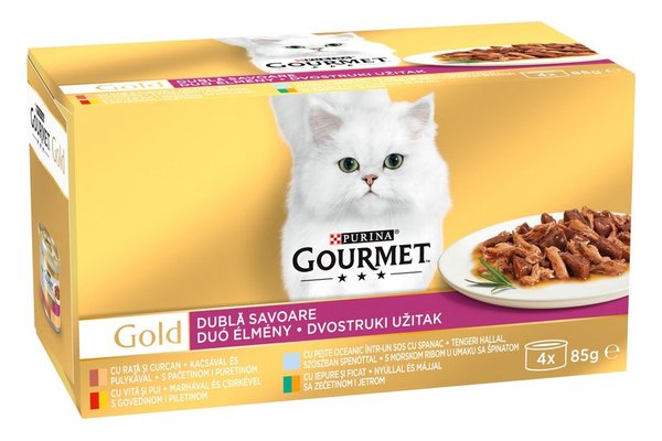 GOURMET GOLD Double Pleasure Multipack Variety, 4x85 g