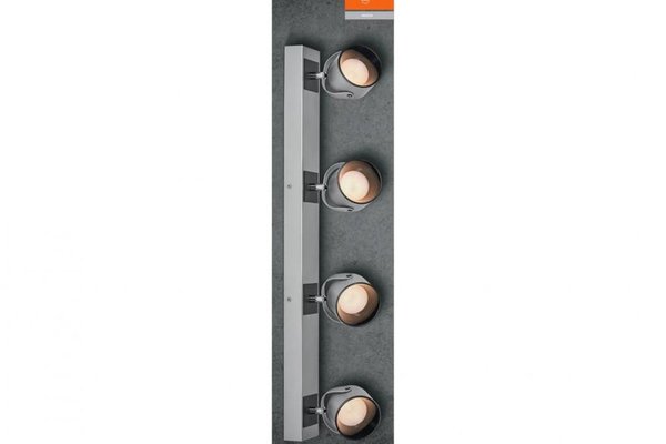 Spot LED ajustabil cvadruplu Ledvance DECOR JUPITER, 22W, 2000 lm, lumina calda 3000K, IP20, 700mm, Argintiu, clasa energetica F