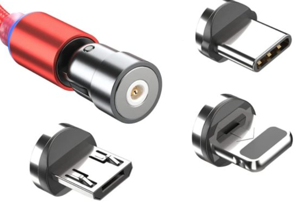 Cablu Magnetic 3 in 1 pentru Incarcare si Transfer Date - Lightning, Micro USB, Type C
