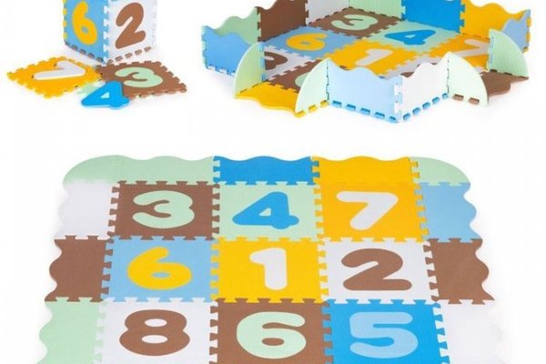 Salteluta Ecotoys pentru joaca si invatare cu 25 de piese colorate