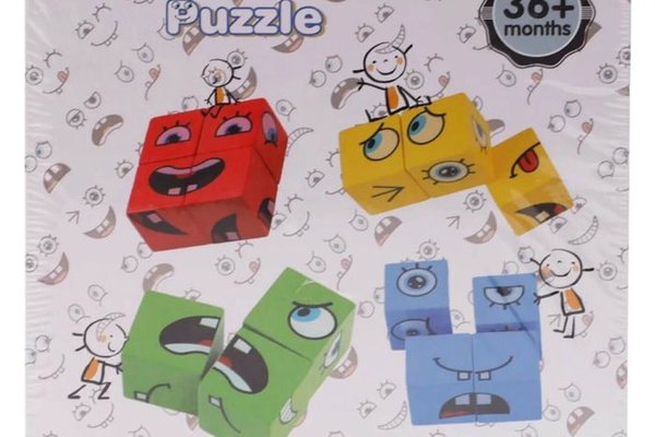 Puzzle cu fete schimbatoare-Cuburi Colorate