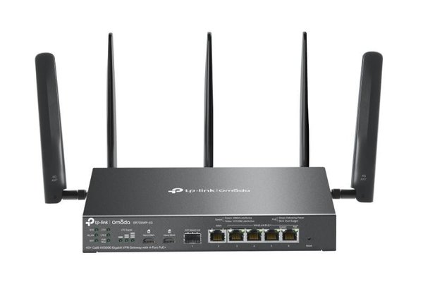 Omada AX3000 4G+ Cat6 Gigabit VPN Gateway cu 4 Porturi PoE+