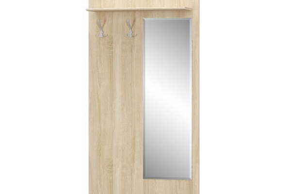 Cuier cu oglinda TIPS, stejar sonoma, 83,2x21,6x153 cm