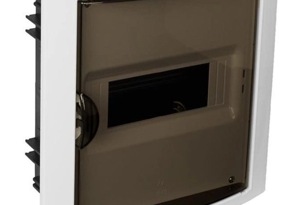 Tablou electric Solera Arelos 5108PF, 8 module, incastrat, IP40, 247x249x99 mm, plastic, usa fumurie, rama alba